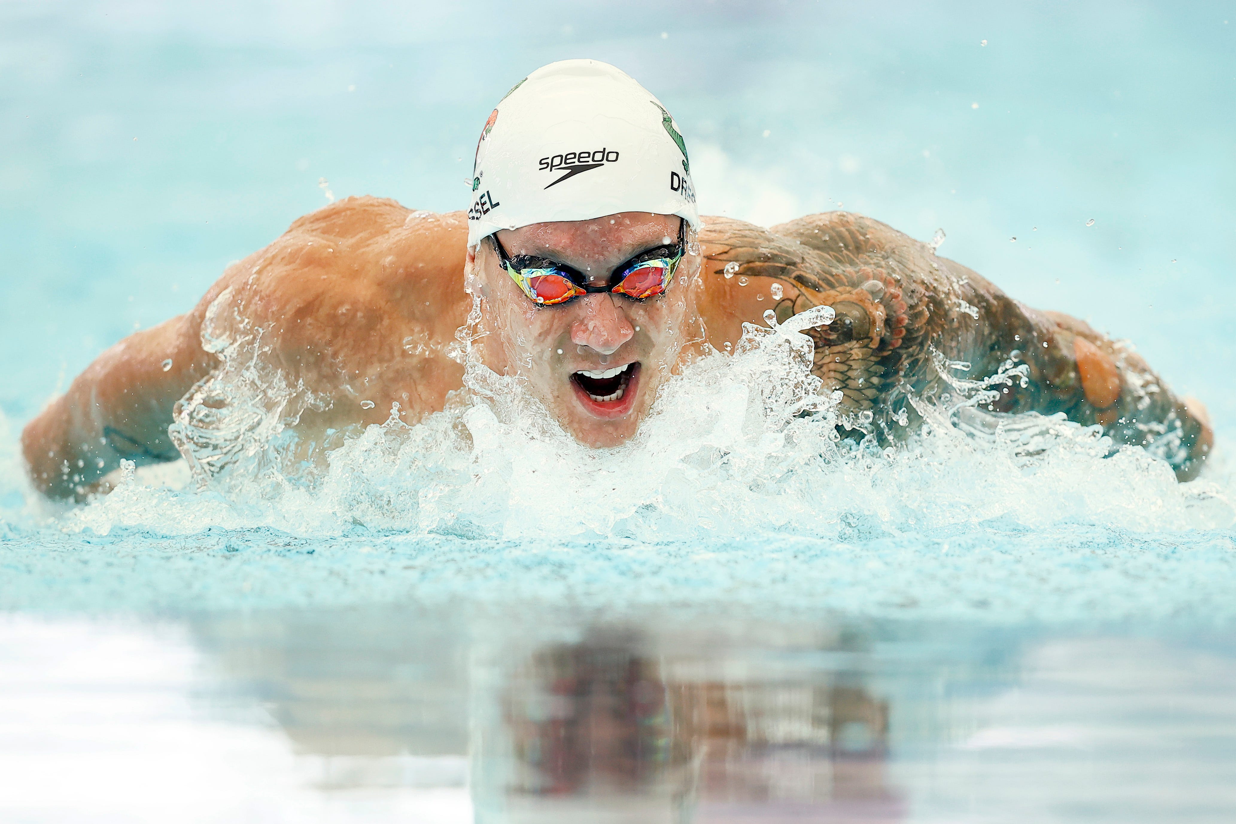 Caleb Dressel competes in the Men's 200 Meter Butterfly Heats on Day Two of the TYR Pro Swim Series at San Antonio on March 4, 2021 in San Antonio, Texas.